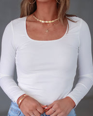 Shiloh Ribbed Bodysuit - White Oshnow