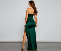 Sienna High-Slit Ruched Formal Dress Oshnow