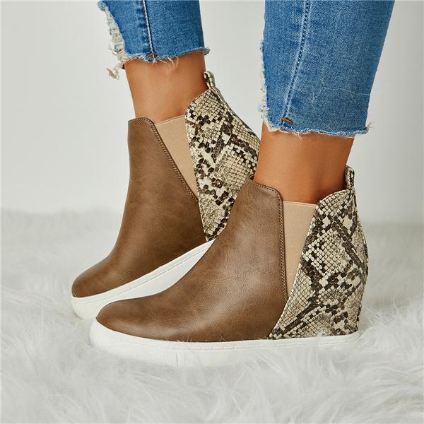 Slip On Wedge Heel Boots Oshnow