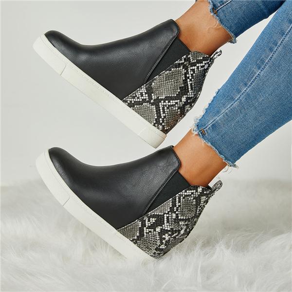 Slip On Wedge Heel Boots Oshnow