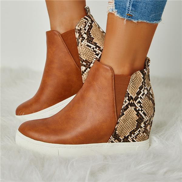 Slip On Wedge Heel Boots Oshnow