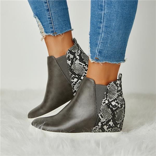 Slip On Wedge Heel Boots Oshnow