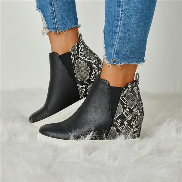 Slip On Wedge Heel Boots Oshnow