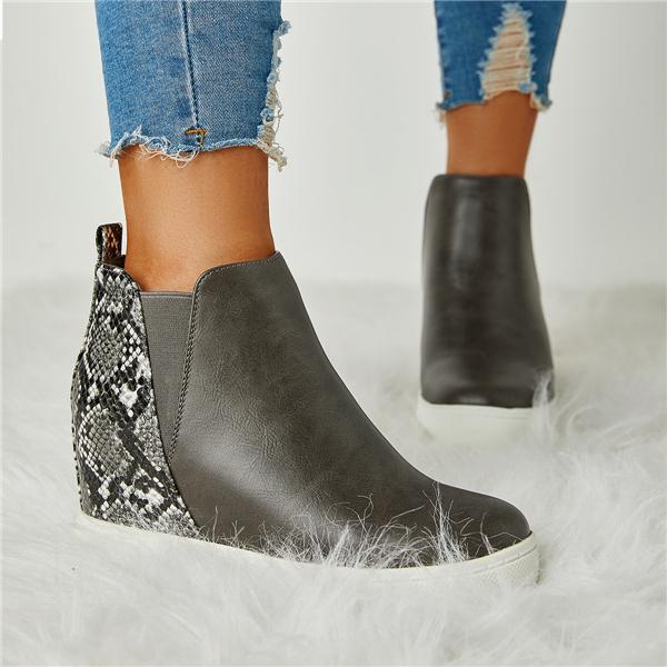 Slip On Wedge Heel Boots Oshnow