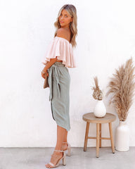 Slow Kiss Off The Shoulder Top - Nude Oshnow