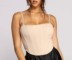 So Chic Corset Sleeveless Top Oshnow