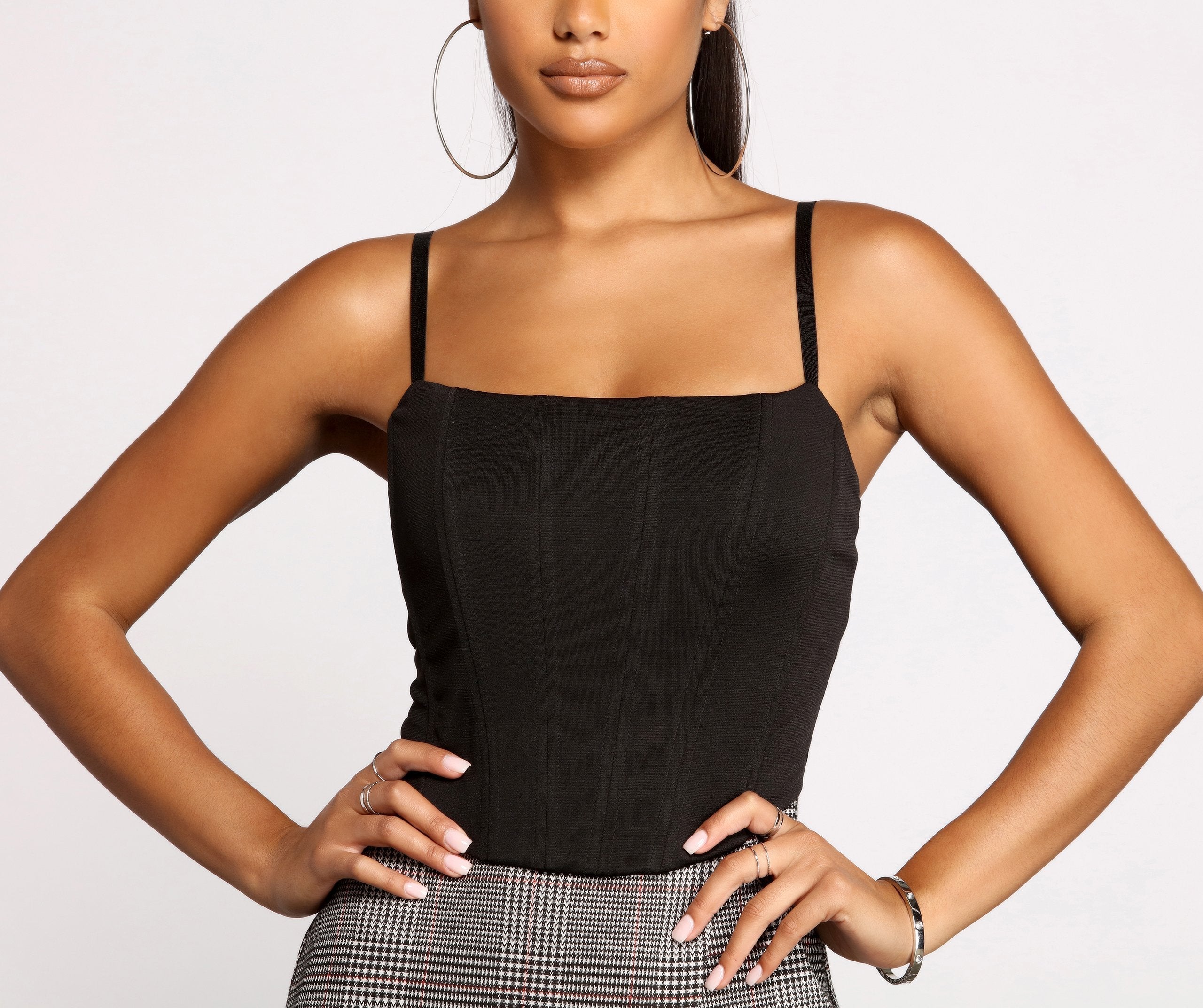 So Chic Corset Sleeveless Top Oshnow