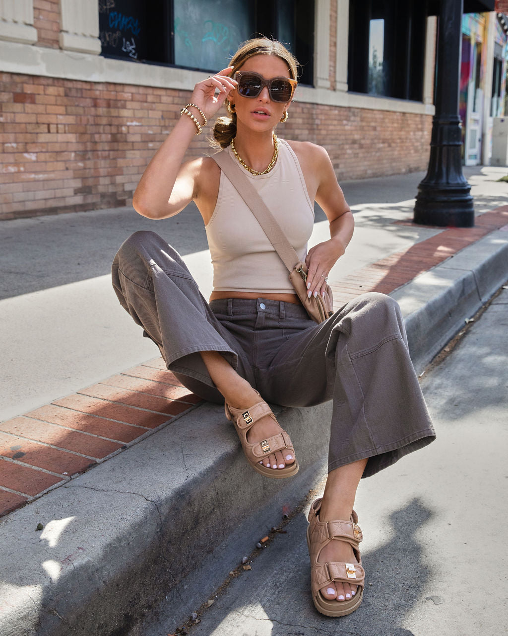 Something About Jane High Waisted Cargo Pants - Dark Taupe Oshnow