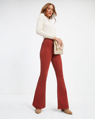 Sophie High Rise Bell Bottom Corduroy Pants - Brick - SALE Oshnow