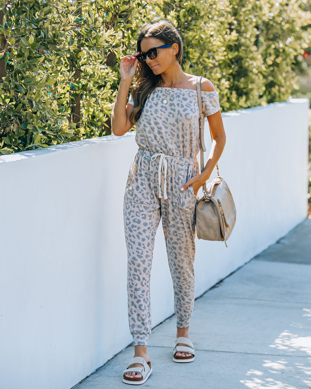 Southeast Pocketed Off The Shoulder Knit Jumpsuit Oshnow