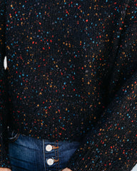Splash Of Color Speckled Knit Sweater - Black Oshnow