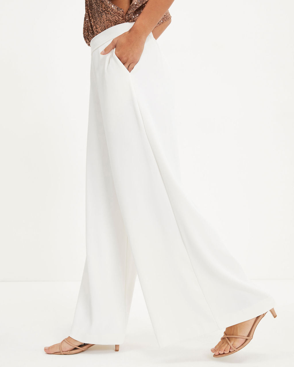 Spread The Cheer Wide Leg Pants - Ivory Oshnow