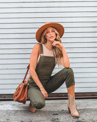 Stargazer Cotton Overalls - Olive - SALE Oshnow