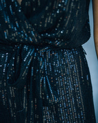 Starry Night Sequin Jumpsuit - Black Oshnow