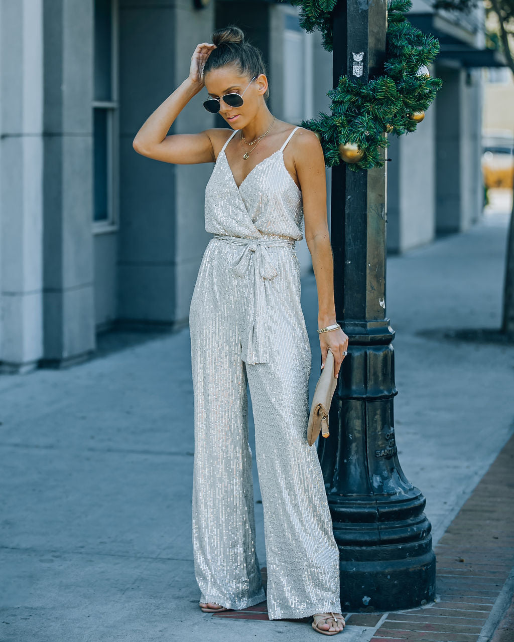 Starry Night Sequin Jumpsuit - Champagne Oshnow