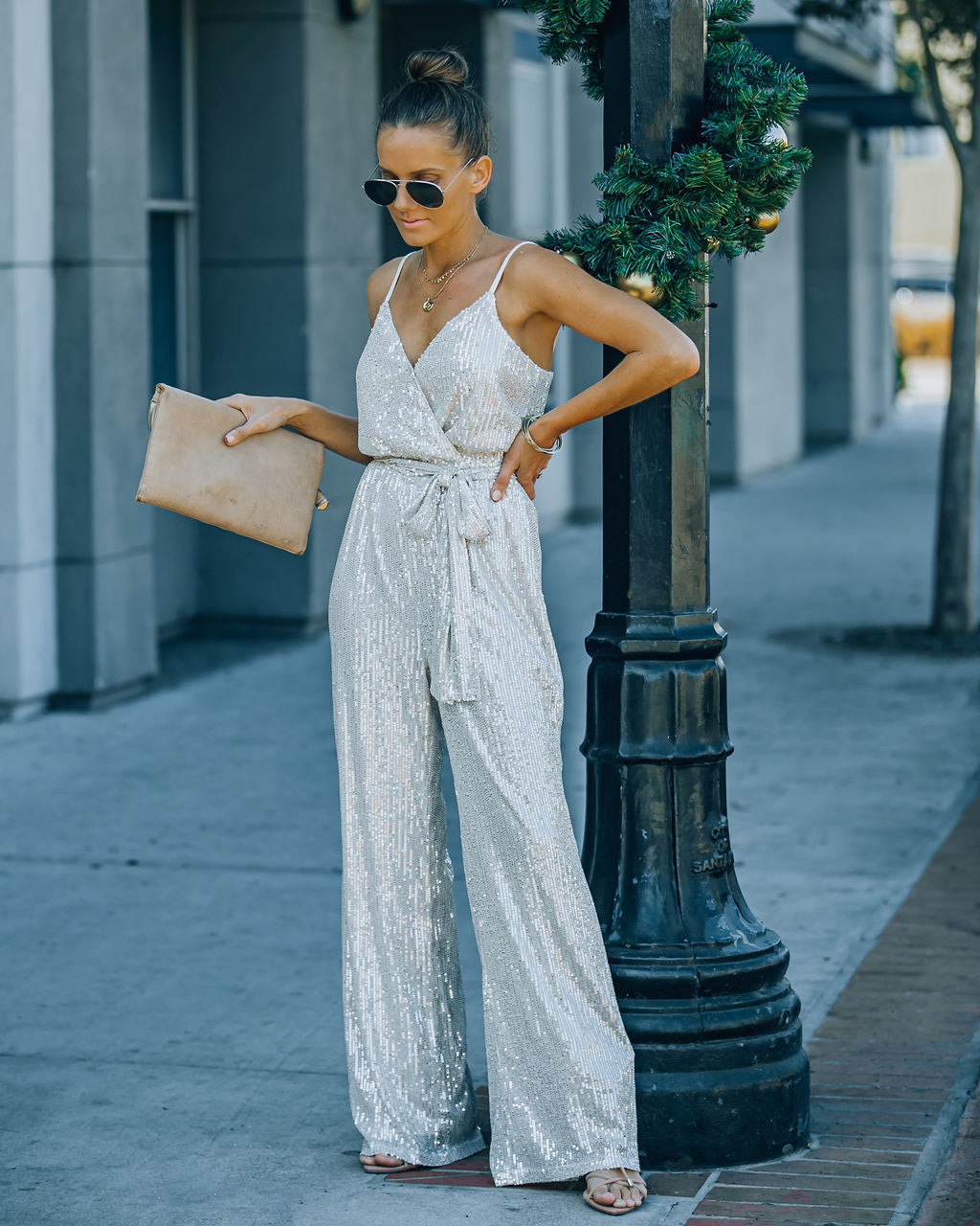 Starry Night Sequin Jumpsuit - Champagne Oshnow