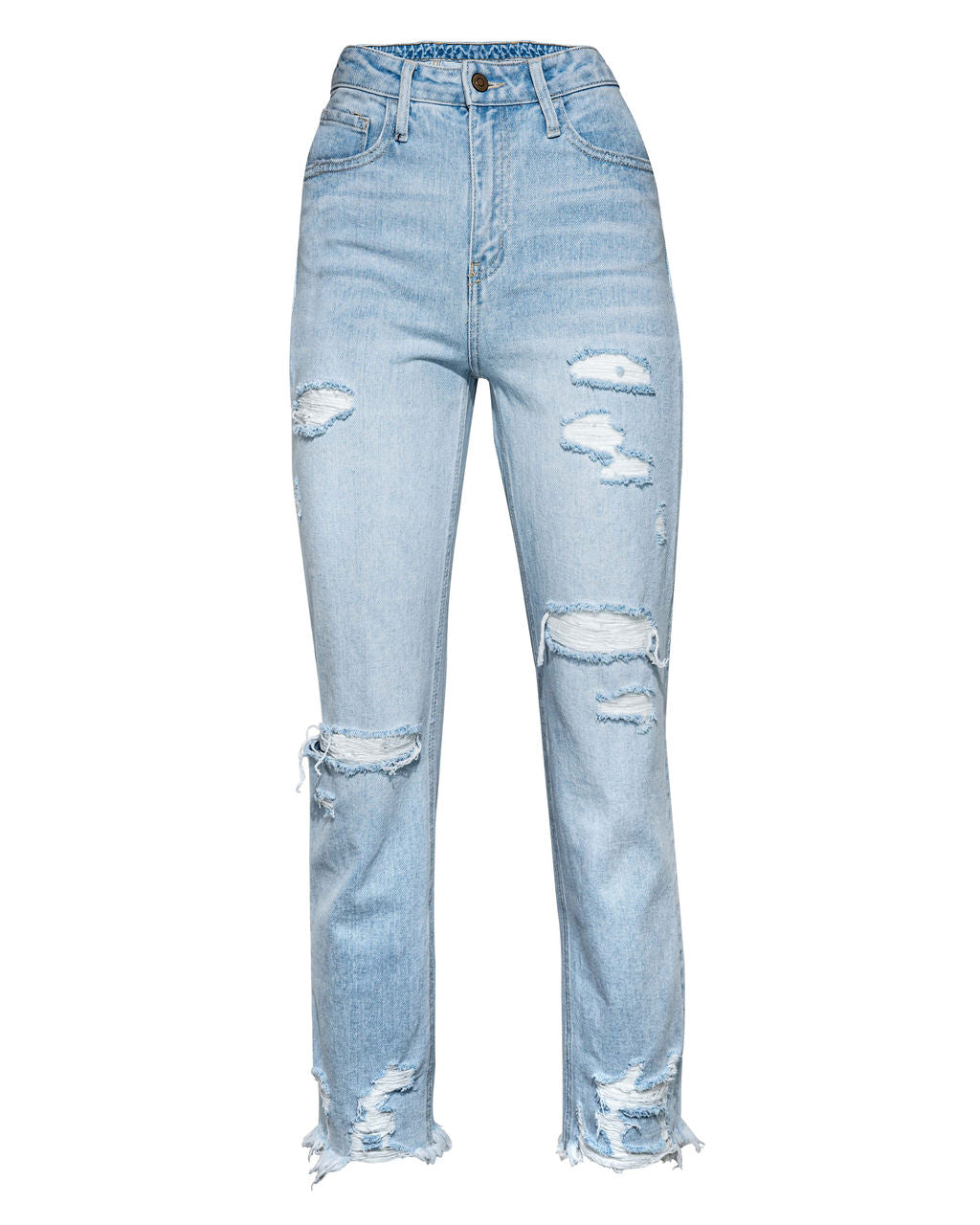 Statement High Rise Distressed Denim Oshnow