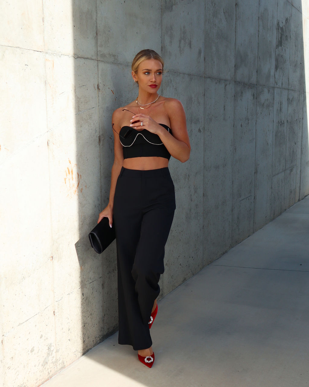 Strike A Pose Pocketed Wide Leg Pants - Black Oshnow