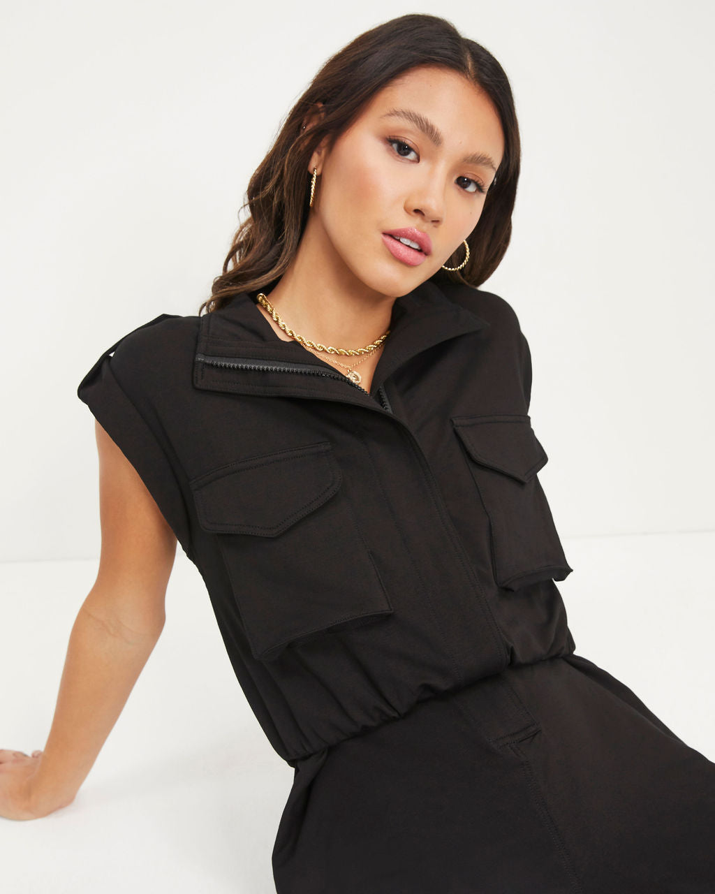 Stronger Than Ever Pocketed Jumpsuit - Black Oshnow