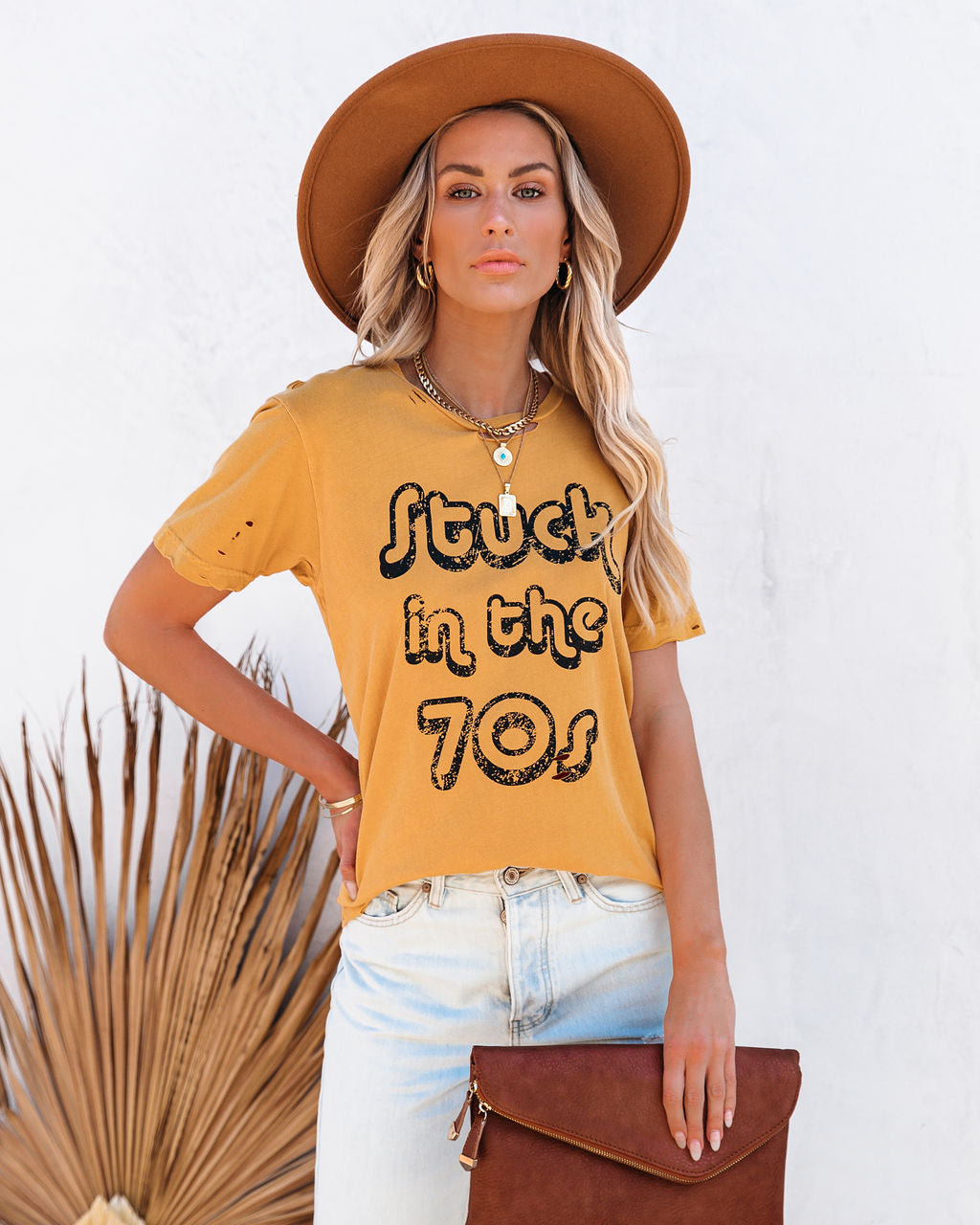 Stuck In The 70's Distressed Cotton Tee Oshnow