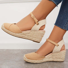 Suisecloths Platform Espadrilles Wedge Sandals Closed Toe Slip on Pumps main image 0
