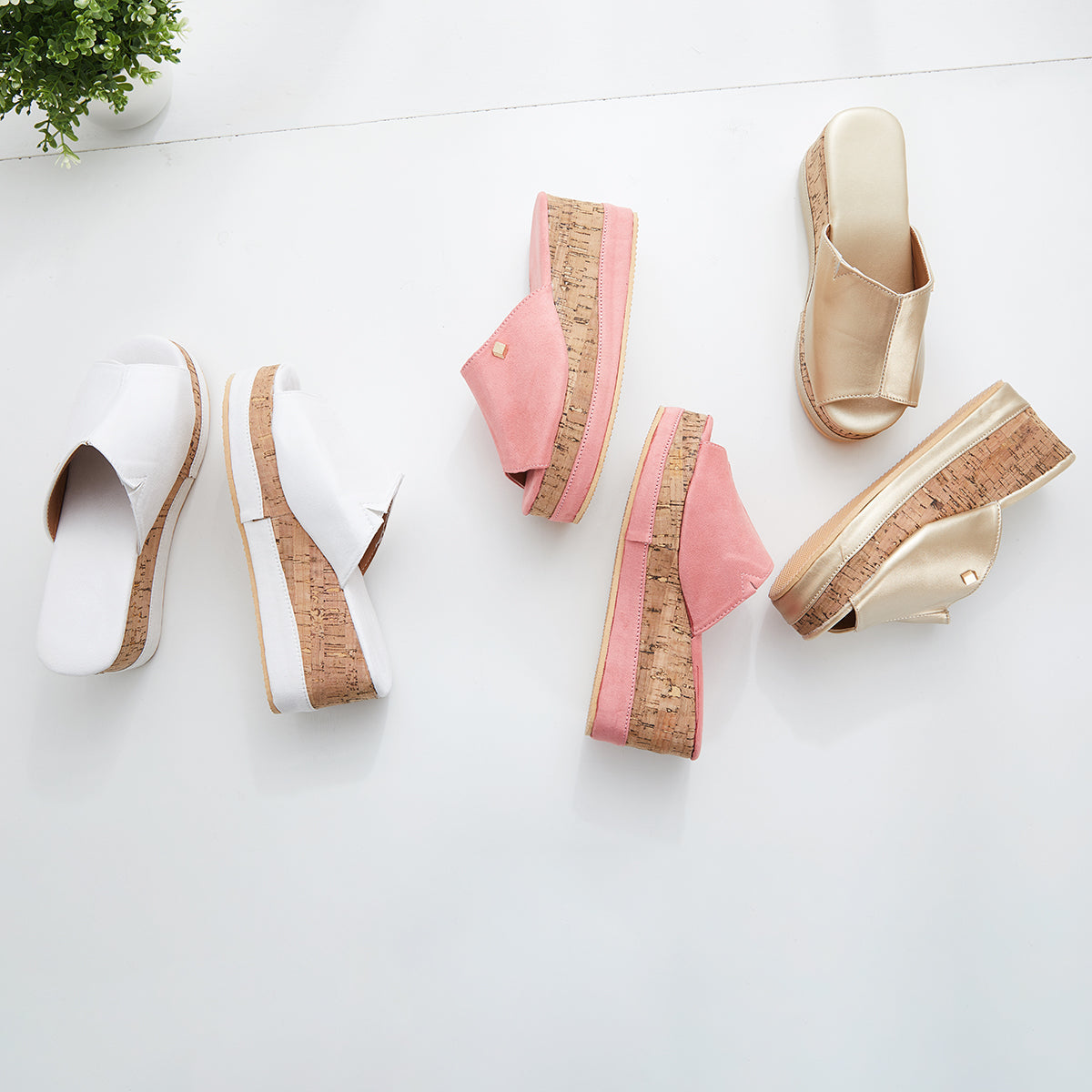 Suisecloths Comfortable Cork Footbed Slip-on Sandals Platform Wedge Slippers Oshnow