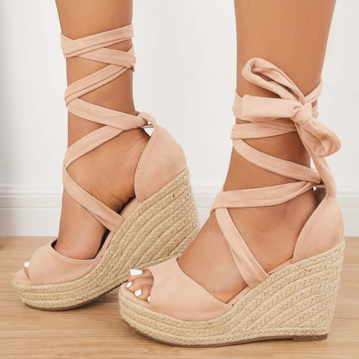 Summer Lace Up Espadrille Heel Platform Wedge Sandals Oshnow