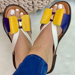 Summer Retro Rubber Soft Sole Bow Slippers Oshnow