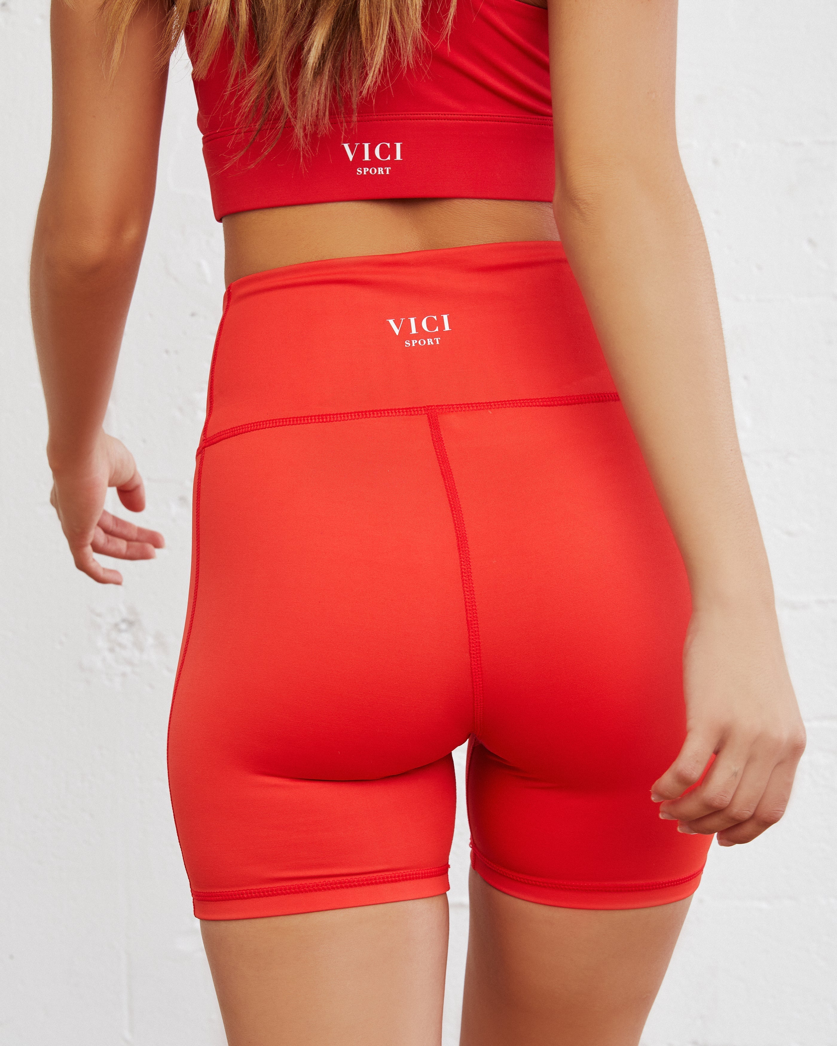 Superset Biker Shorts - Flame Red Oshnow