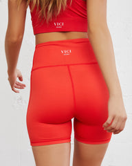 Superset Biker Shorts - Flame Red Oshnow