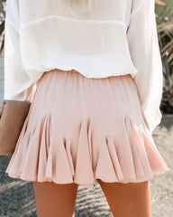 Swing + Shout Ruffle Mini Skirt - Blush Oshnow