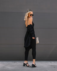 Take It Easy Cotton Jumpsuit - Black Oshnow