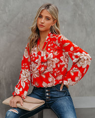 Tata Floral Tie Blouse Oshnow