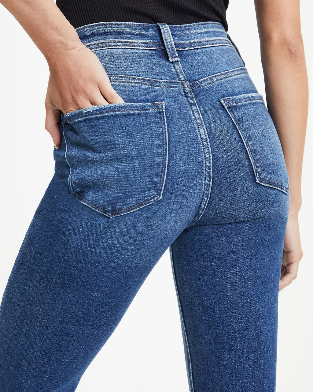 Tatum High Rise Stretch Frayed Straight Jeans - SALE Oshnow