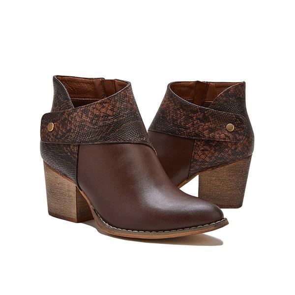 Thick Heel Pointed Western Cowboy Boots Oshnow