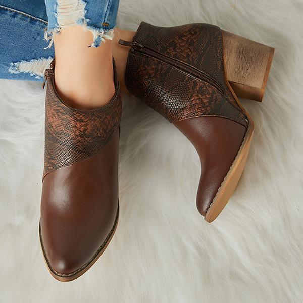 Thick Heel Pointed Western Cowboy Boots Oshnow