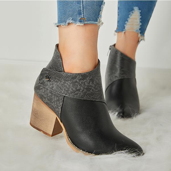 Thick Heel Pointed Western Cowboy Boots Oshnow