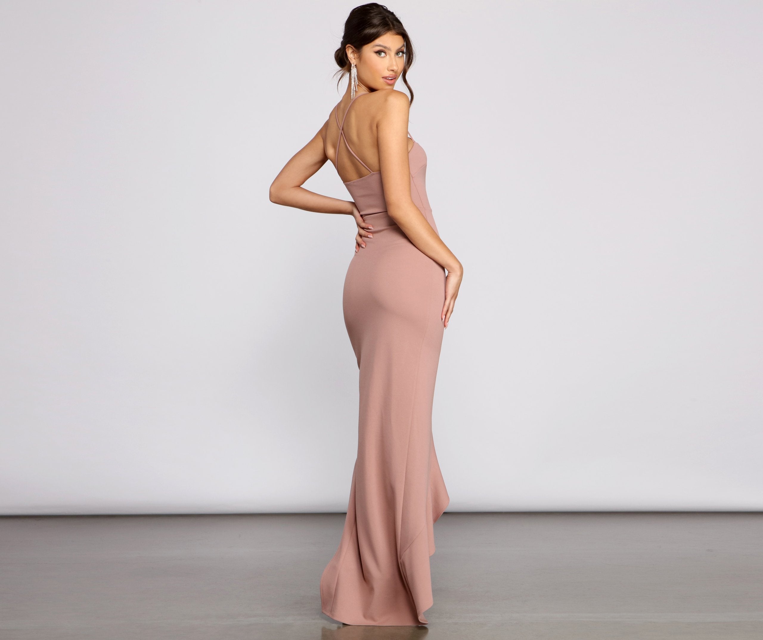 Tiffany Sleeveless High Slit Formal Dress Oshnow
