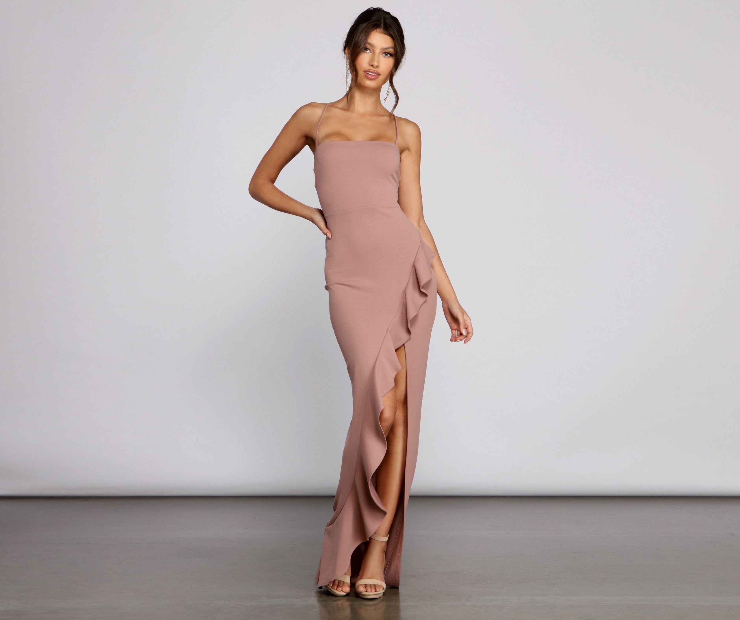 Tiffany Sleeveless High Slit Formal Dress Oshnow