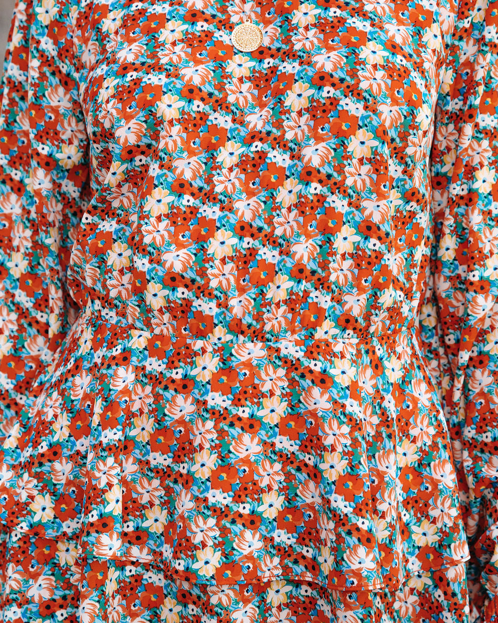 Toran Floral Ruffle Tiered Romper Oshnow