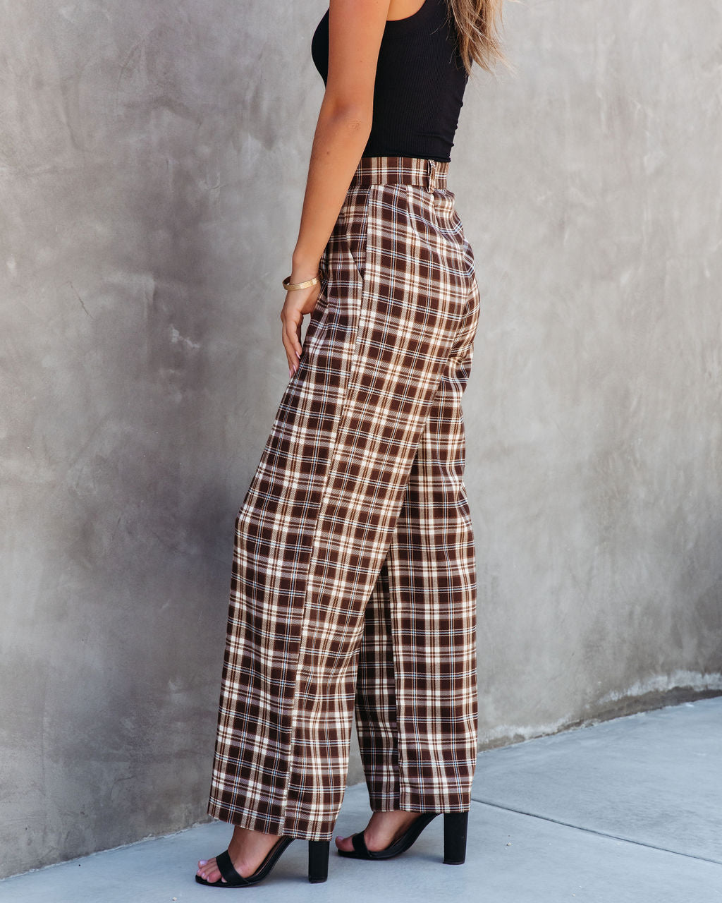 Totally Clueless Plaid Wide Leg Pants Oshnow