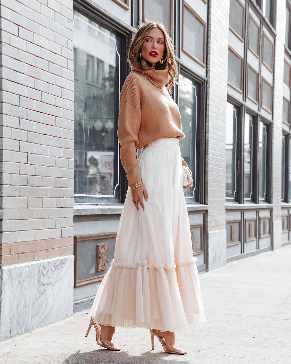 Truthfully Mine Tulle Maxi Skirt - Cream Oshnow