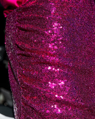 Unapologetic Sequin Drape Mini Skirt - Fuchsia Oshnow