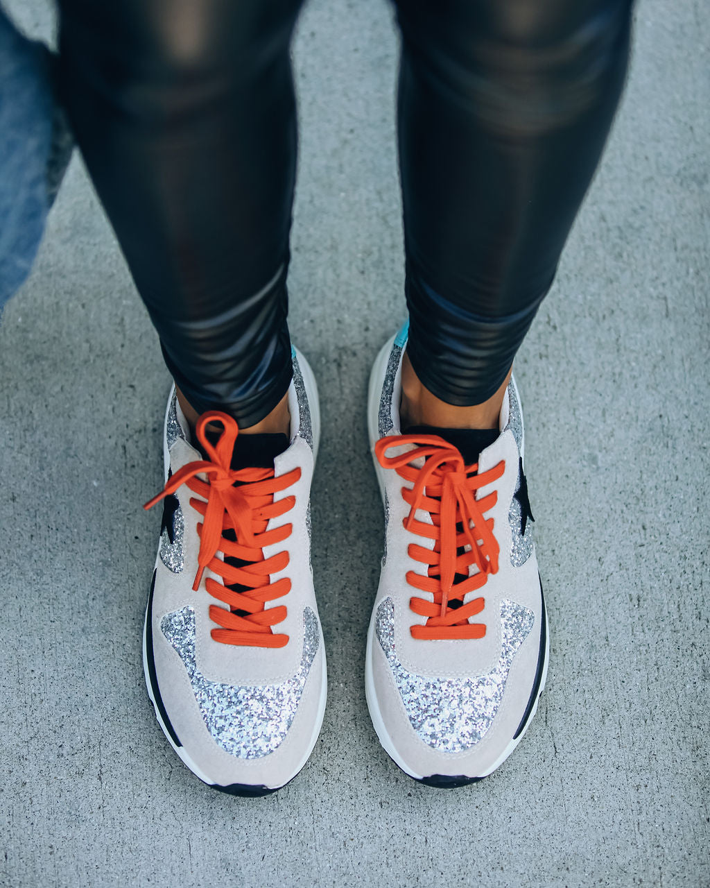 Upmarket Glitter Running Sole Sneaker Oshnow