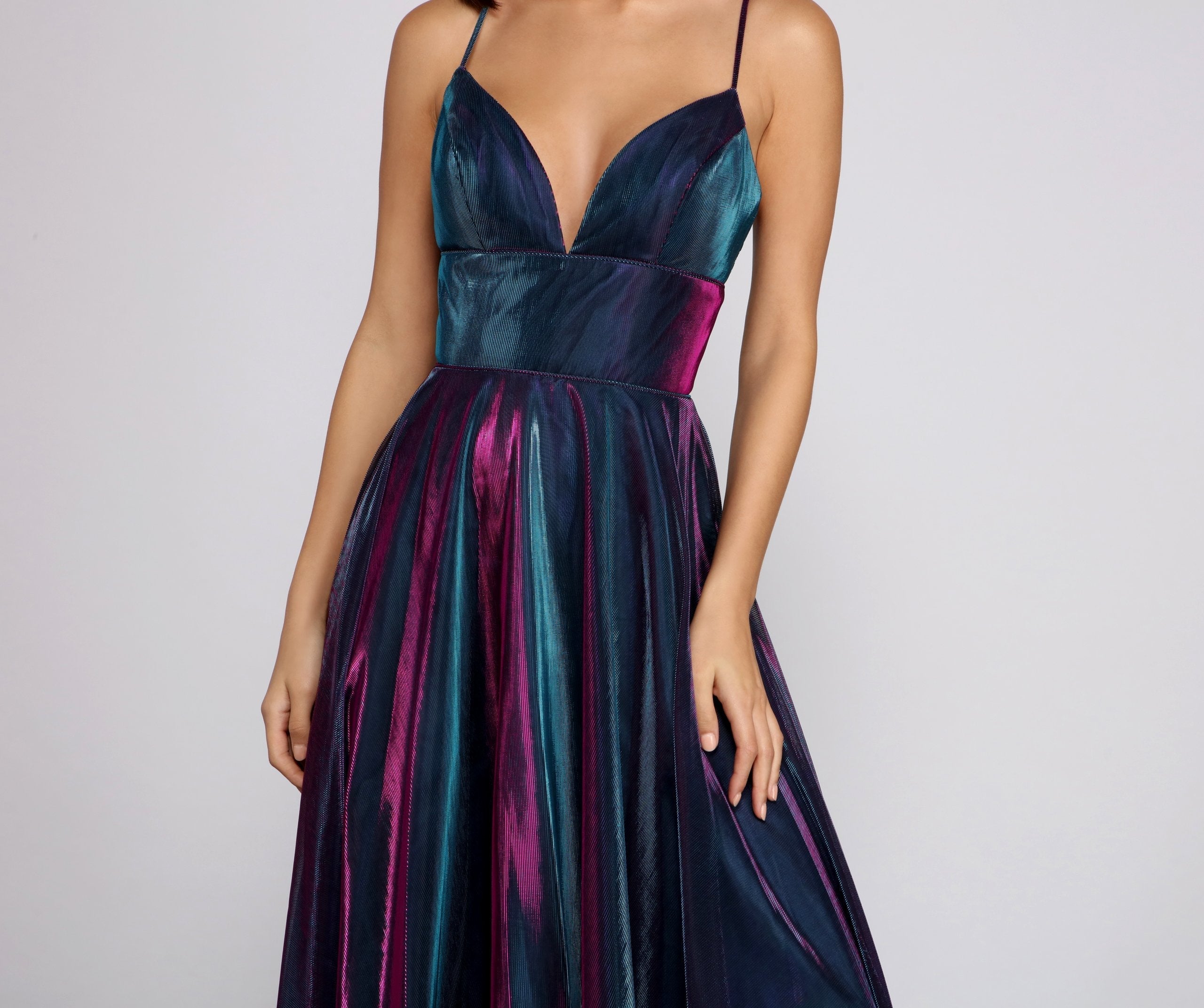 Metalic Color Dress Code Vanda Formal Iridescent Metallic Dress – Oshnow