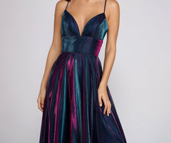 Vanda Formal Iridescent Metallic Dress Oshnow