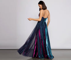 Vanda Formal Iridescent Metallic Dress Oshnow