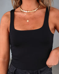 Vanessa Square Neck Bodysuit - Black Oshnow