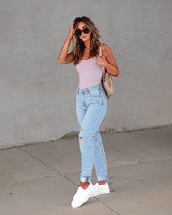 Vanessa Square Neck Bodysuit - Light Grey Oshnow