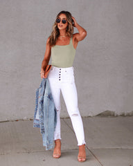 Vanessa Square Neck Bodysuit - Light Sage Oshnow